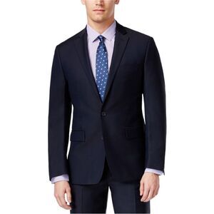 Ryan Seacrest Mens Solid Modern Fit Two Button Blazer Jacket, blue, 46 Regular